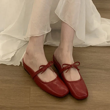 Xajzpa Women Casual Flats Comfortable Soft Boat Shoes Loafers Ballerina Shallow Round Toe Ballet Flat Shoes Women Slip On Side